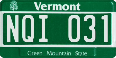 VT license plate NQI031