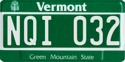 VT license plate NQI032