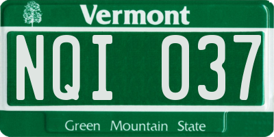 VT license plate NQI037