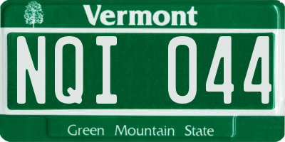 VT license plate NQI044