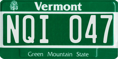 VT license plate NQI047