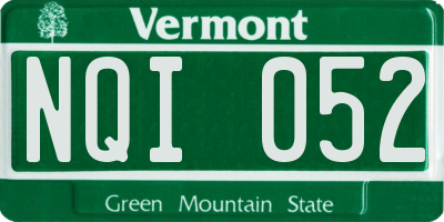 VT license plate NQI052