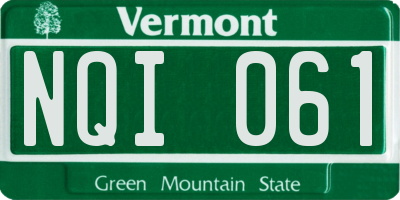 VT license plate NQI061