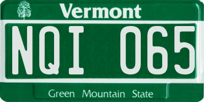 VT license plate NQI065