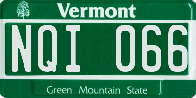 VT license plate NQI066