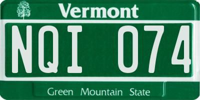 VT license plate NQI074
