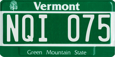 VT license plate NQI075