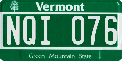 VT license plate NQI076