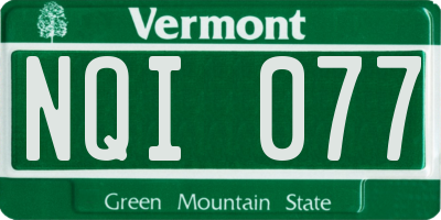 VT license plate NQI077