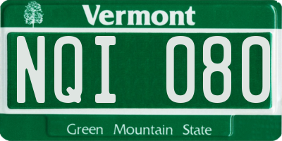 VT license plate NQI080