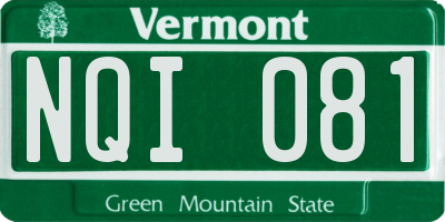 VT license plate NQI081