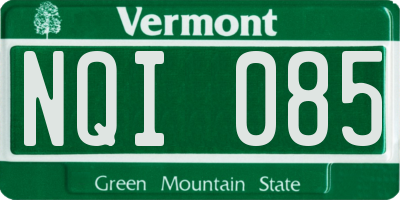 VT license plate NQI085