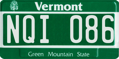 VT license plate NQI086