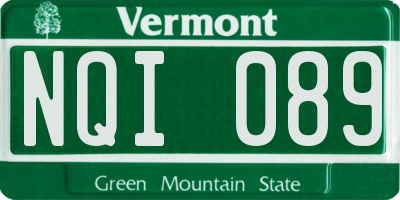 VT license plate NQI089