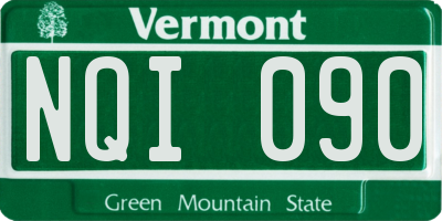 VT license plate NQI090