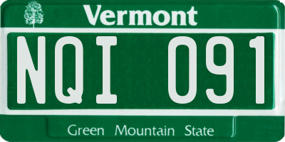 VT license plate NQI091