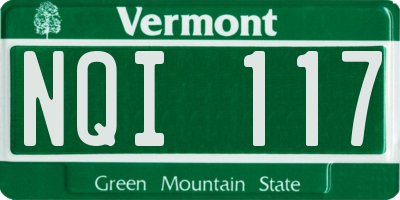 VT license plate NQI117