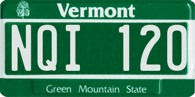 VT license plate NQI120