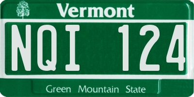 VT license plate NQI124