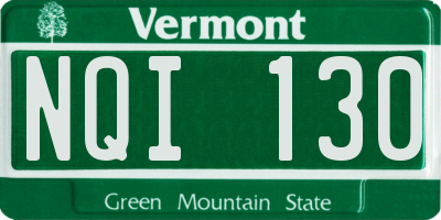 VT license plate NQI130