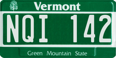 VT license plate NQI142
