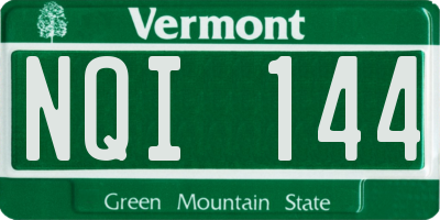 VT license plate NQI144