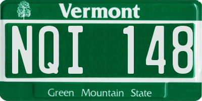 VT license plate NQI148
