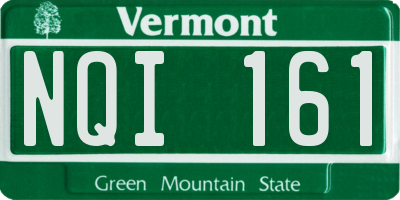 VT license plate NQI161