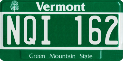 VT license plate NQI162