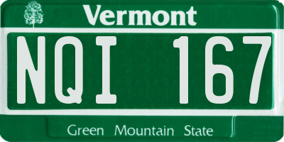 VT license plate NQI167