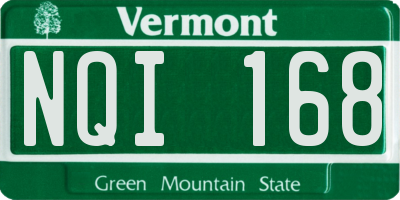VT license plate NQI168