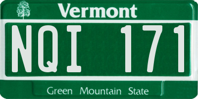VT license plate NQI171