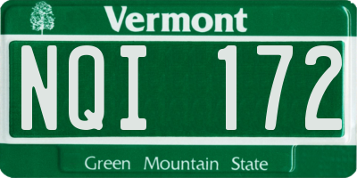 VT license plate NQI172