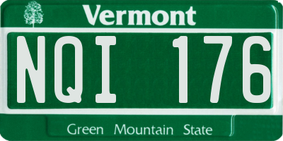 VT license plate NQI176