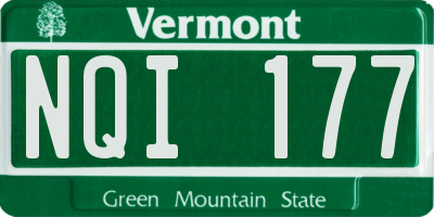 VT license plate NQI177