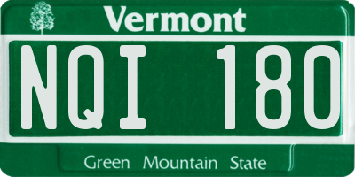 VT license plate NQI180