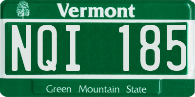 VT license plate NQI185