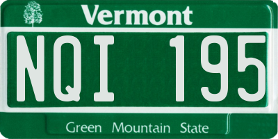 VT license plate NQI195
