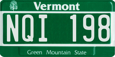 VT license plate NQI198