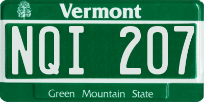 VT license plate NQI207