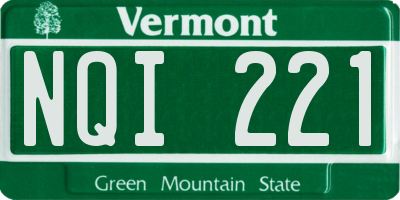 VT license plate NQI221
