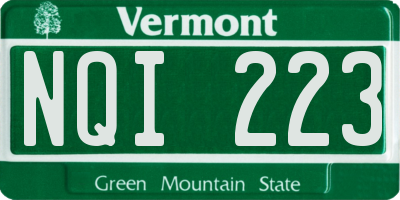 VT license plate NQI223