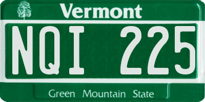 VT license plate NQI225
