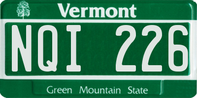 VT license plate NQI226
