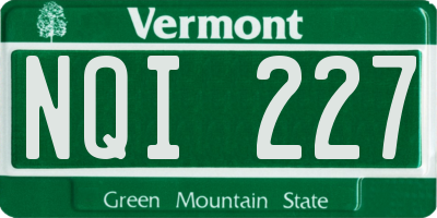 VT license plate NQI227