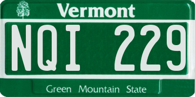 VT license plate NQI229