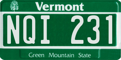 VT license plate NQI231