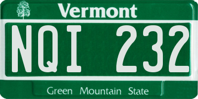 VT license plate NQI232