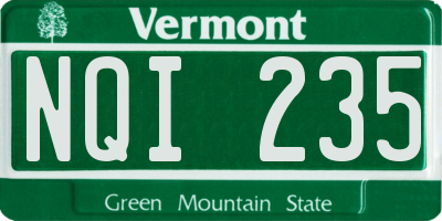 VT license plate NQI235