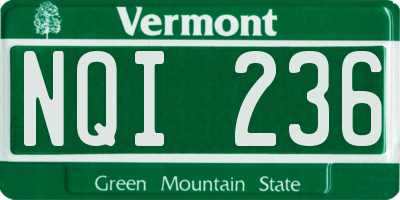 VT license plate NQI236